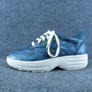 Reebok Classic Women Sneaker‎ Shoes Blue Synthetic Lace Up Size 6.5 Medium